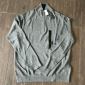 NWT Banana Republic 1/4 zip cotton cashmere sweater